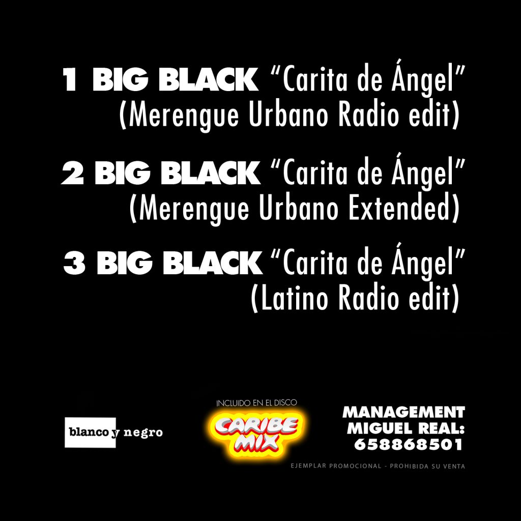Portada interior CD Big Black Carita de Angel