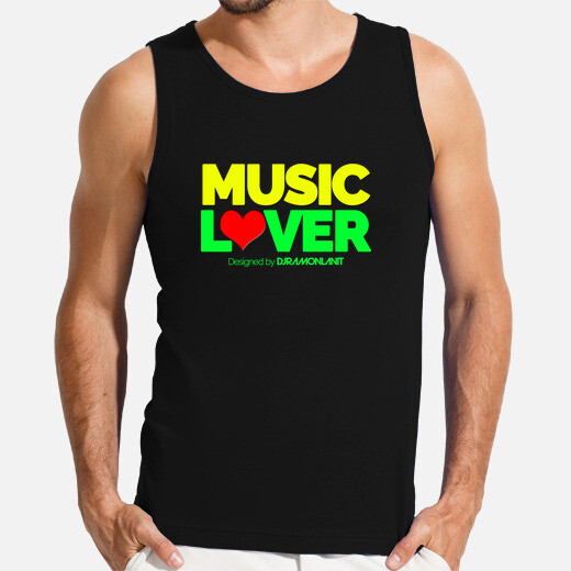 Camiseta chico Gym tirantes MUSIC LOVER color negro Camiseta chico Gym tirantes MUSIC LOVER color negro