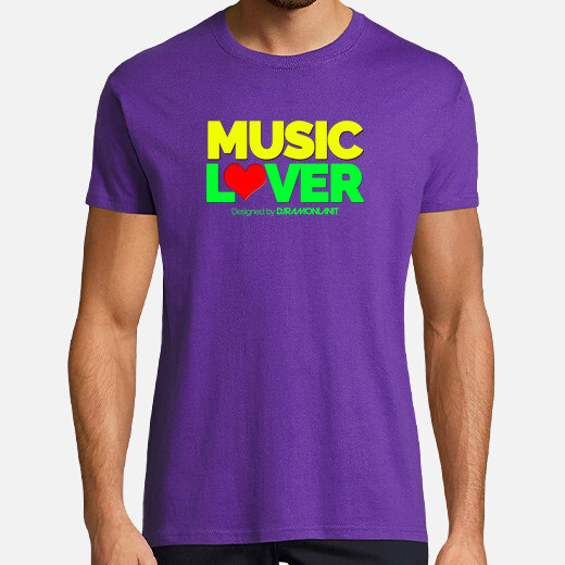 Camiseta de manga corta para chico MUSIC LOVER color Lila Camiseta de manga corta para chico MUSIC LOVER colo Lila